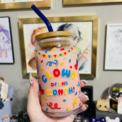 Clown of the Month ♡ 16oz Glass Can - PREORDER