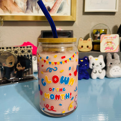 Clown of the Month ♡ 16oz Glass Can - PREORDER