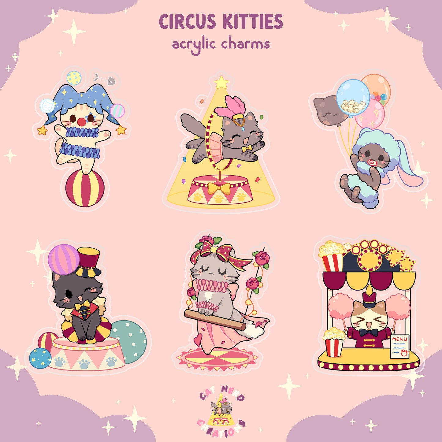 Circus Kitties ☆ Charms - PREORDER